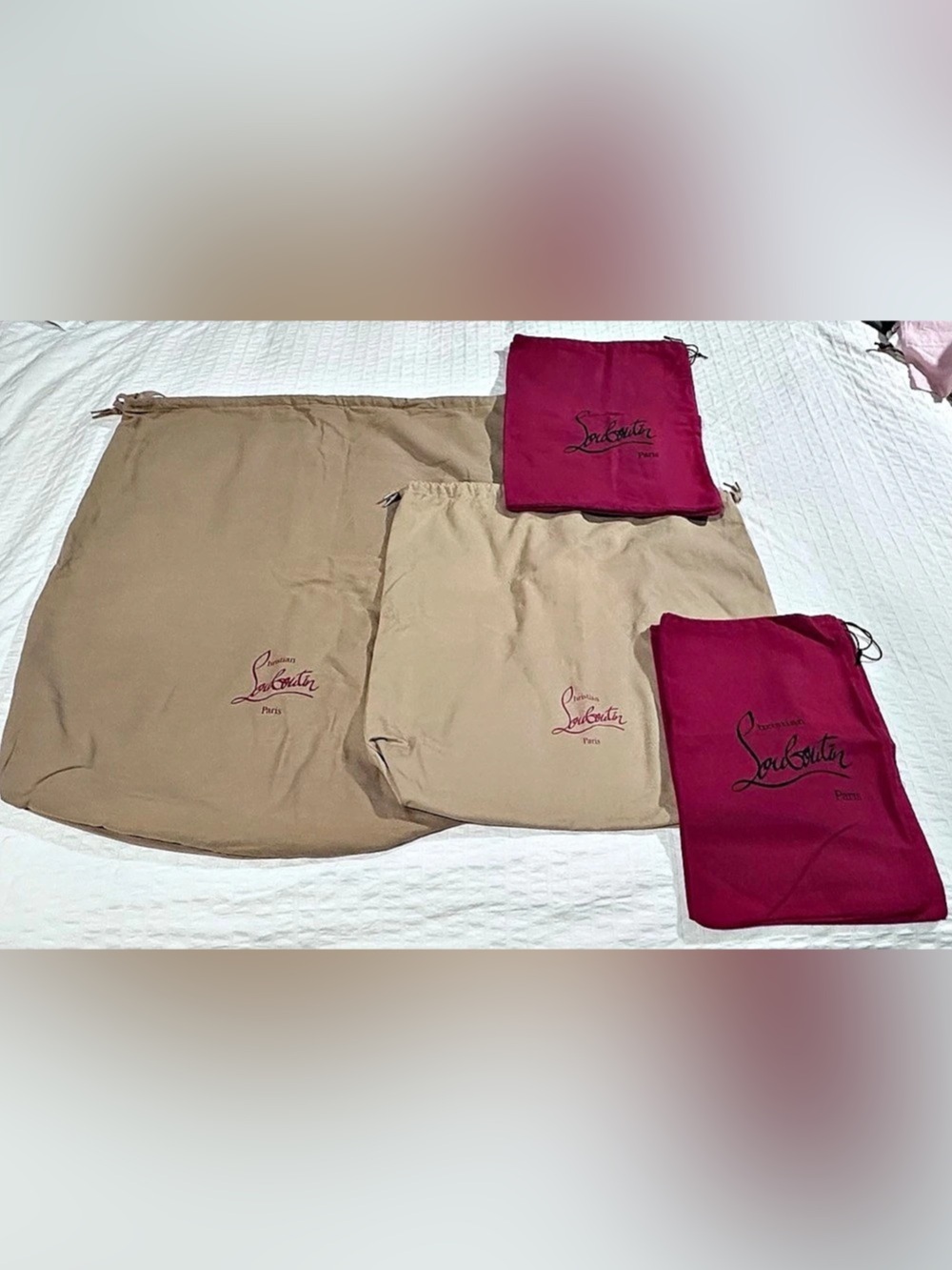 Christian Louboutin Big Dust Bag 2 Tan different Tone…READ DESCRIPTION